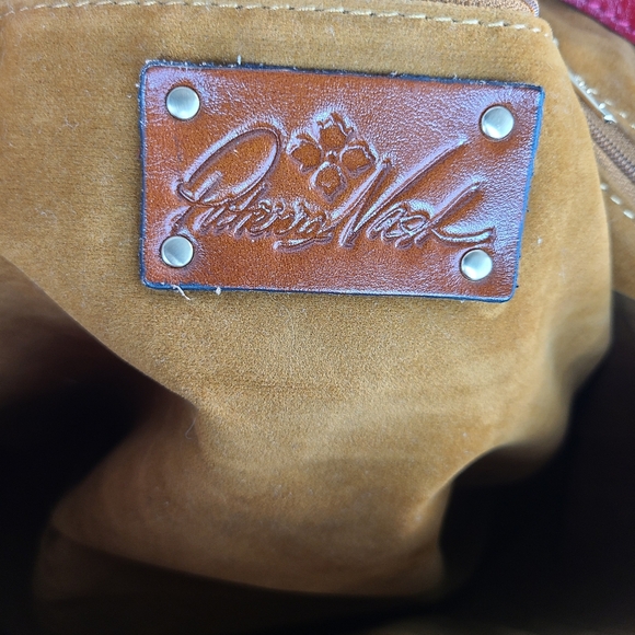 Patricia Nash Convertible Red Leather Tote Shoulder Bag - Picture 16 of 16